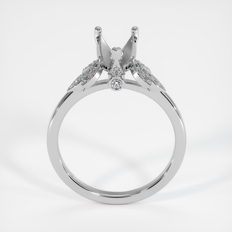 14K White Gold Pave Ring Setting