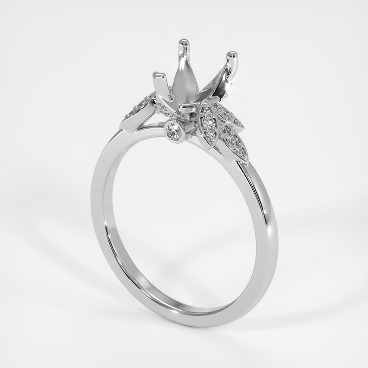 18K White Gold Pave Ring Setting