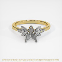 14K White & Yellow Pave Ring Setting Image