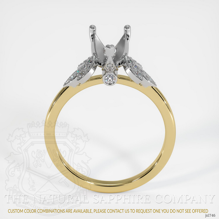 14K White & Yellow Pave Ring Setting