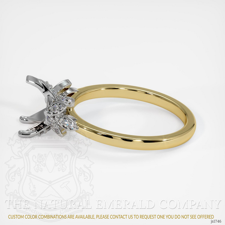 18K White & Yellow Pave Ring Setting