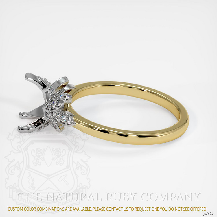 18K White & Yellow Pave Ring Setting