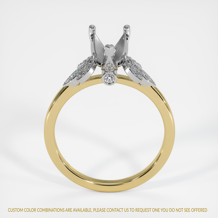 18K White & Yellow Pave Ring Setting