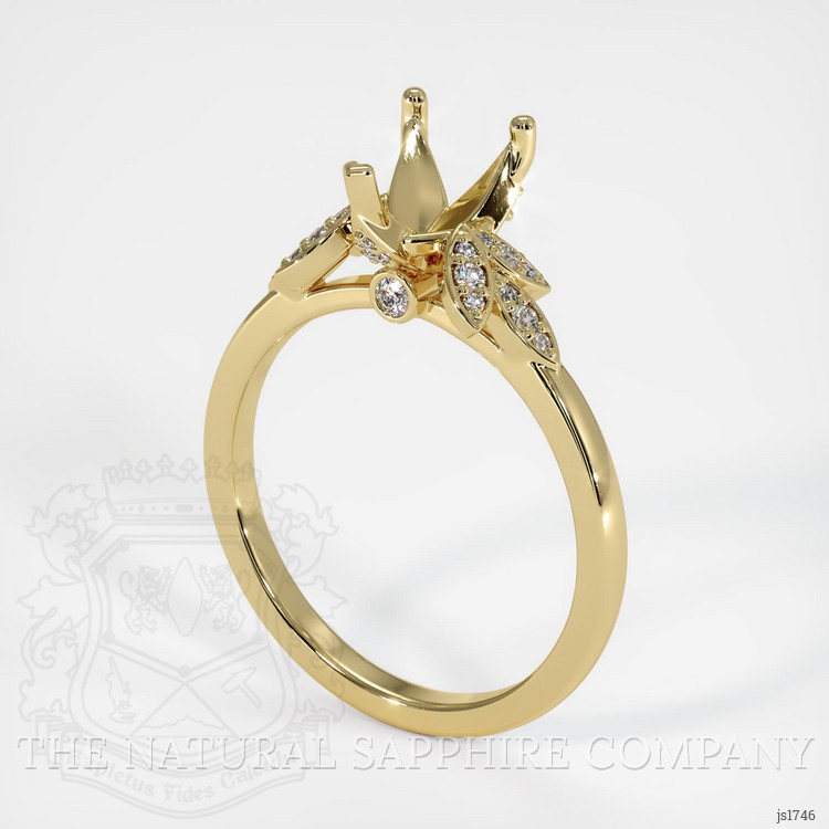 14K Yellow Gold Pave Ring Setting