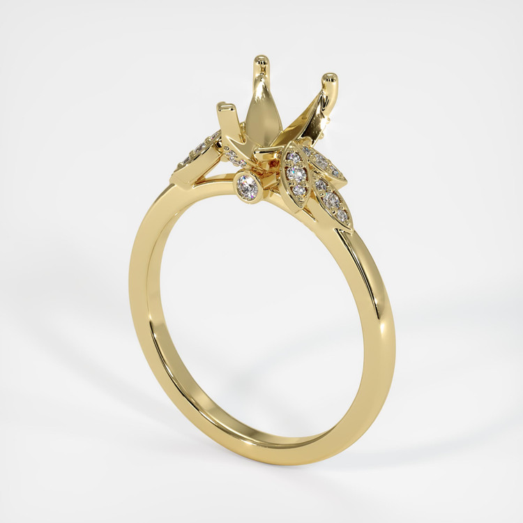 18K Yellow Gold Pave Ring Setting