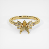 18K Yellow Gold Pave Ring Setting Image