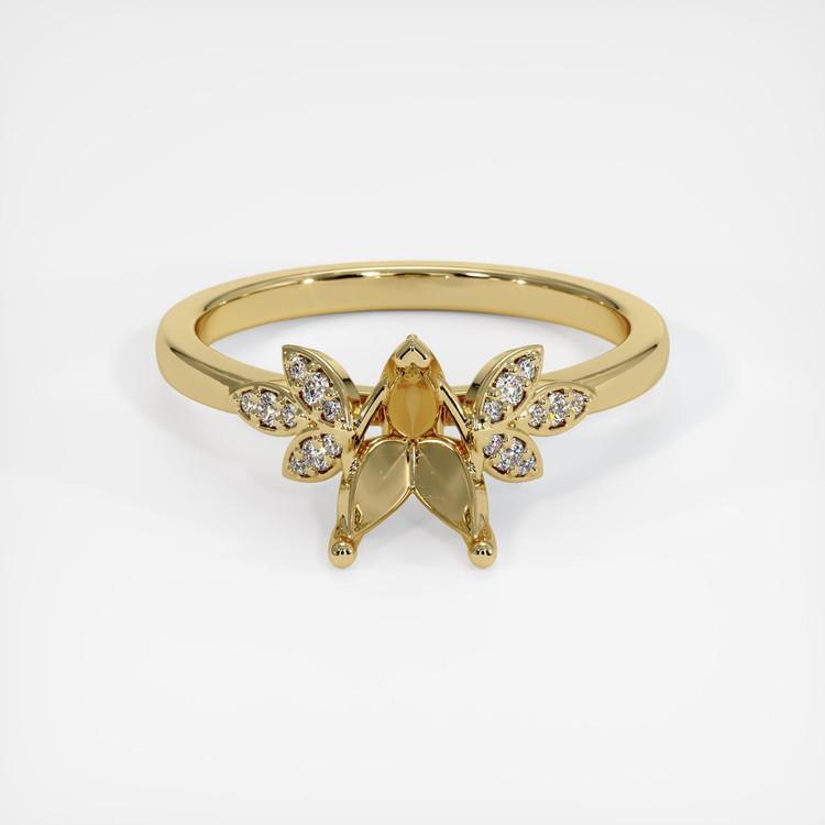 18K Yellow Gold Pave Ring Setting