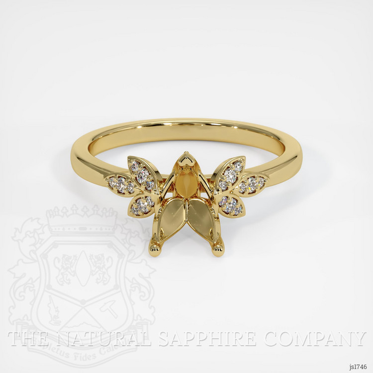 18K Yellow Gold Pave Ring Setting
