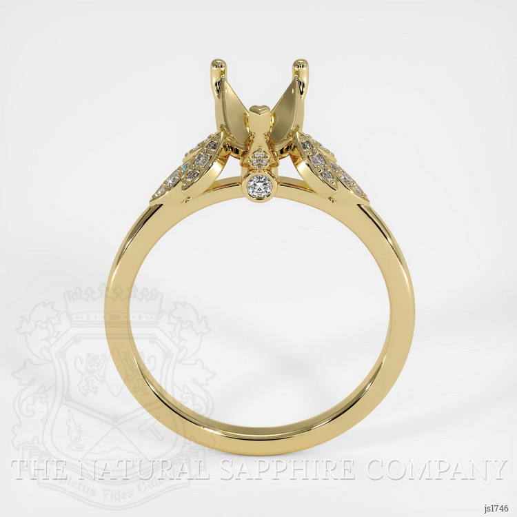 18K Yellow Gold Pave Ring Setting