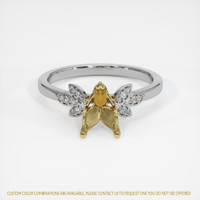 14K Yellow & White Pave Ring Setting Image