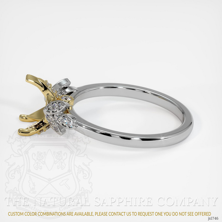 14K Yellow & White Pave Ring Setting