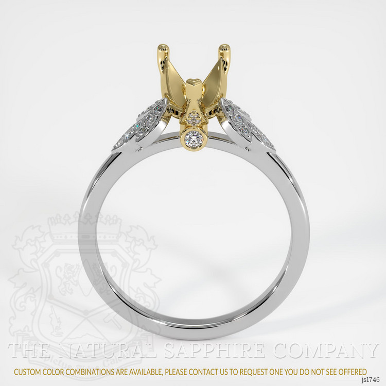 14K Yellow & White Pave Ring Setting