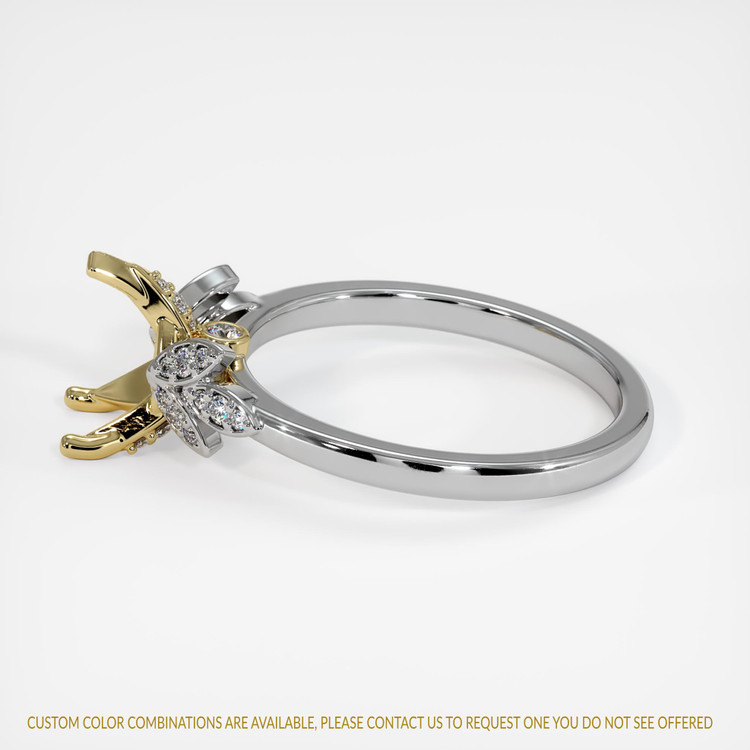 18K Yellow & White Pave Ring Setting