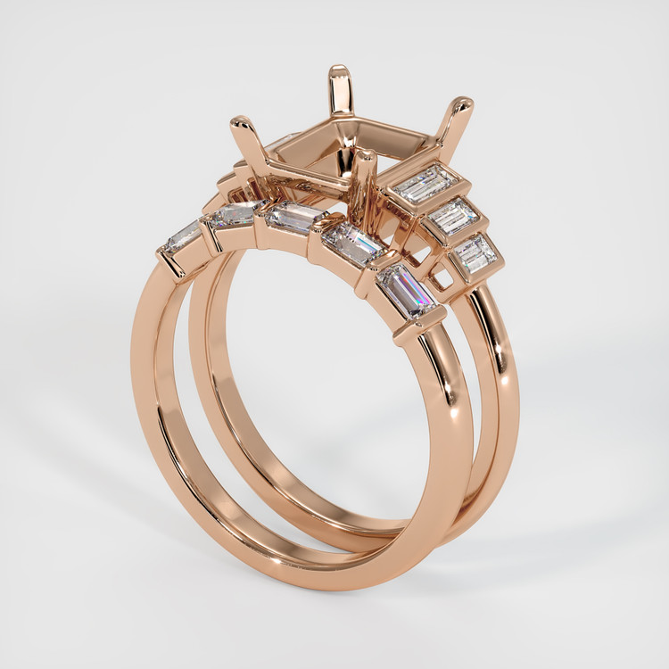 18K Rose Gold Antique Style Ring Setting