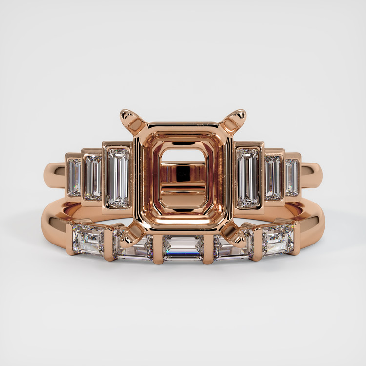 18K Rose Gold Antique Style Ring Setting