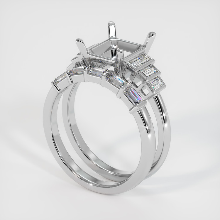14K White Gold Antique Style Ring Setting