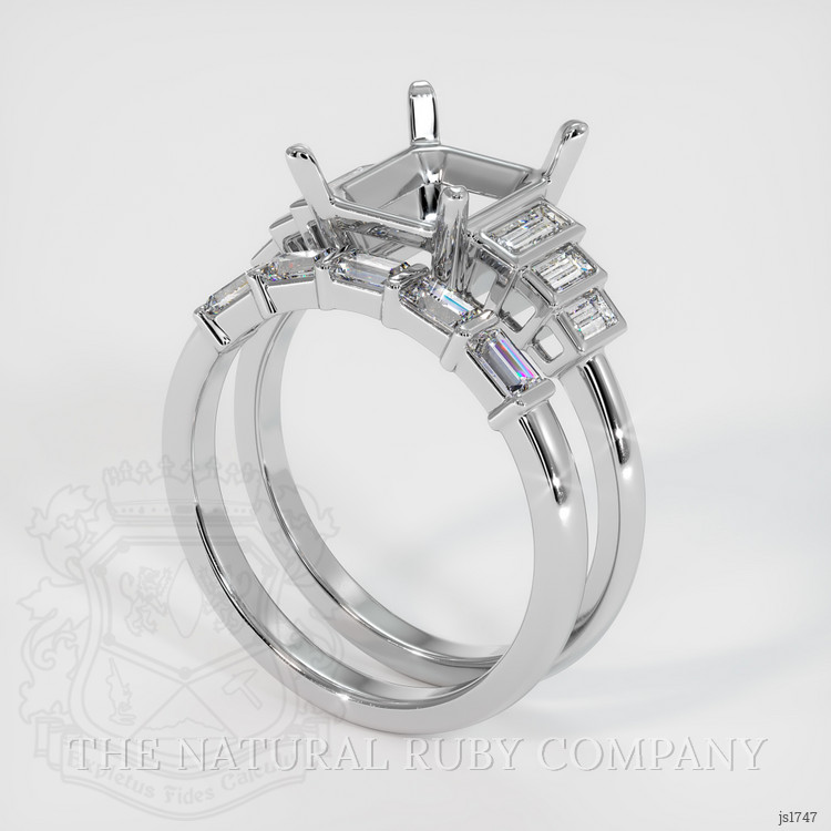 14K White Gold Antique Style Ring Setting