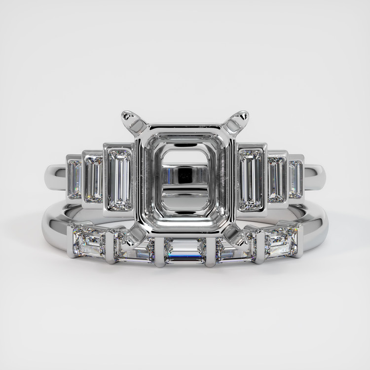 14K White Gold Antique Style Ring Setting