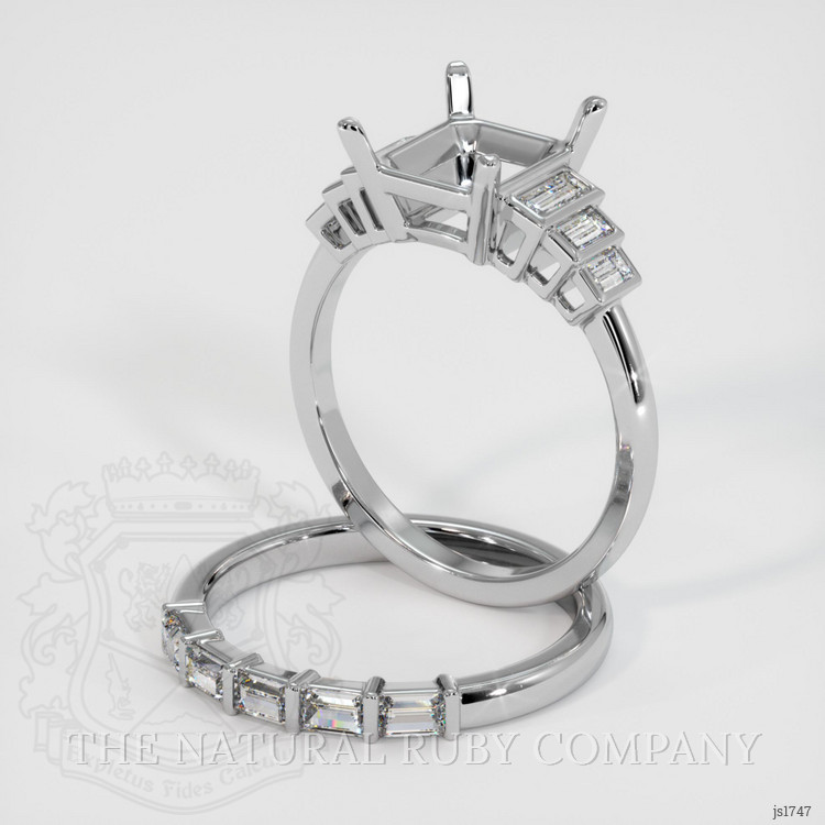 14K White Gold Antique Style Ring Setting
