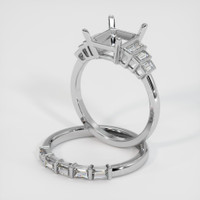 18K White Gold Antique Style Ring Setting Image