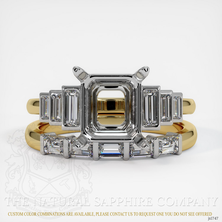 14K White & Yellow Antique Style Ring Setting