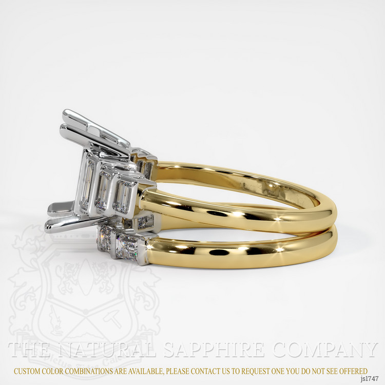 14K White & Yellow Antique Style Ring Setting
