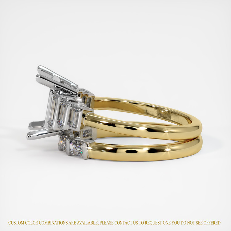 14K White & Yellow Antique Style Ring Setting