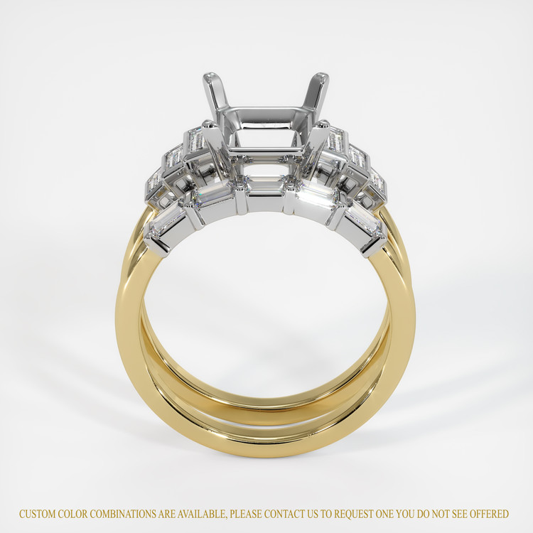 14K White & Yellow Antique Style Ring Setting