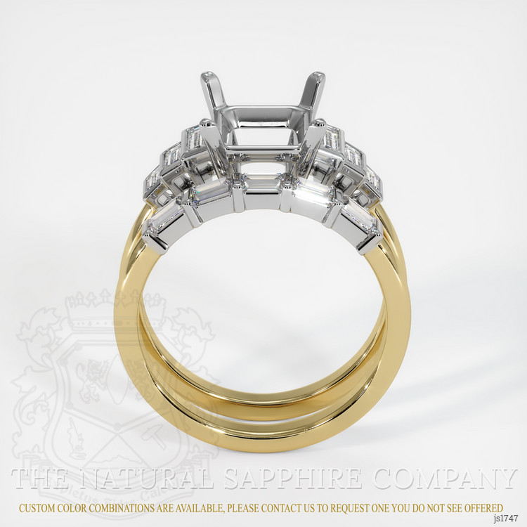 14K White & Yellow Antique Style Ring Setting