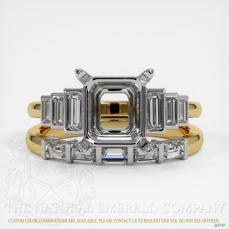 18K White & Yellow Antique Style Ring Setting