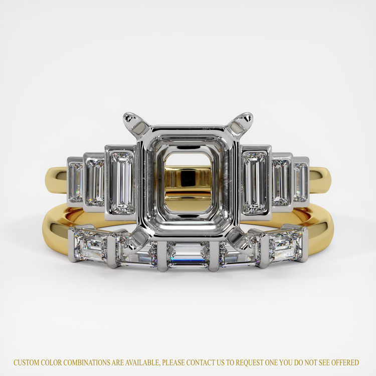 18K White & Yellow Antique Style Ring Setting