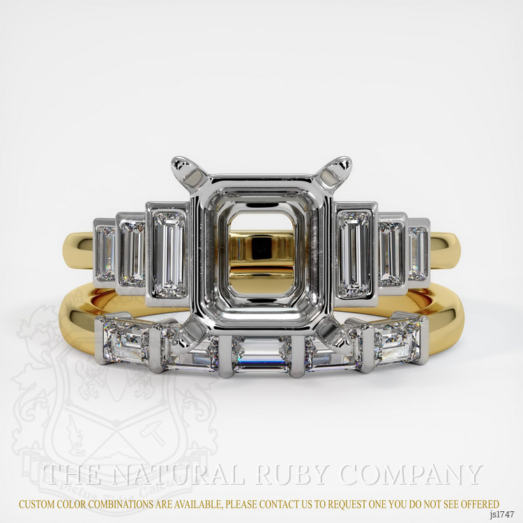 18K White & Yellow Antique Style Ring Setting