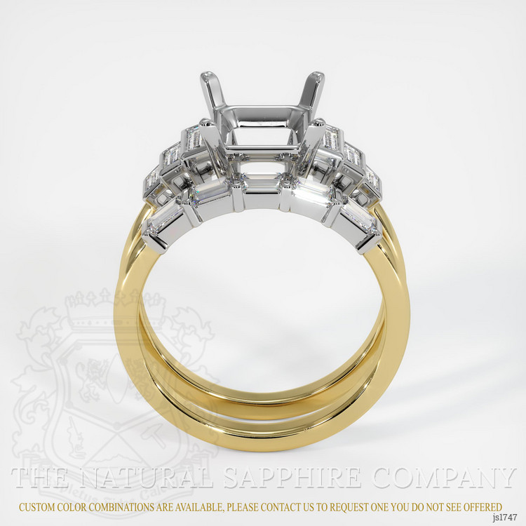 18K White & Yellow Antique Style Ring Setting