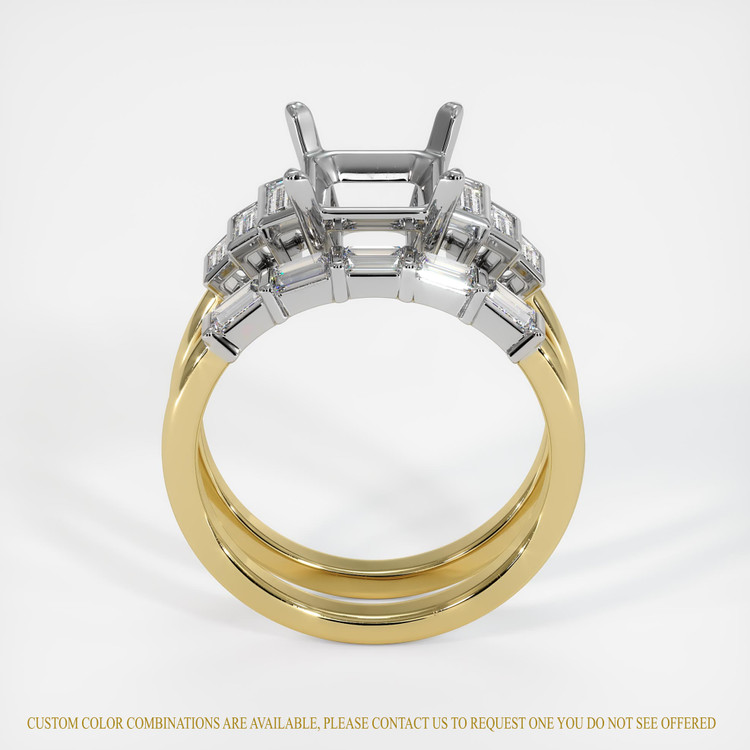 18K White & Yellow Antique Style Ring Setting