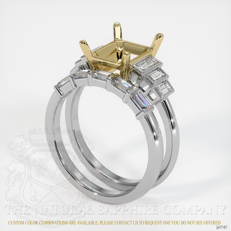 14K Yellow & White Antique Style Ring Setting