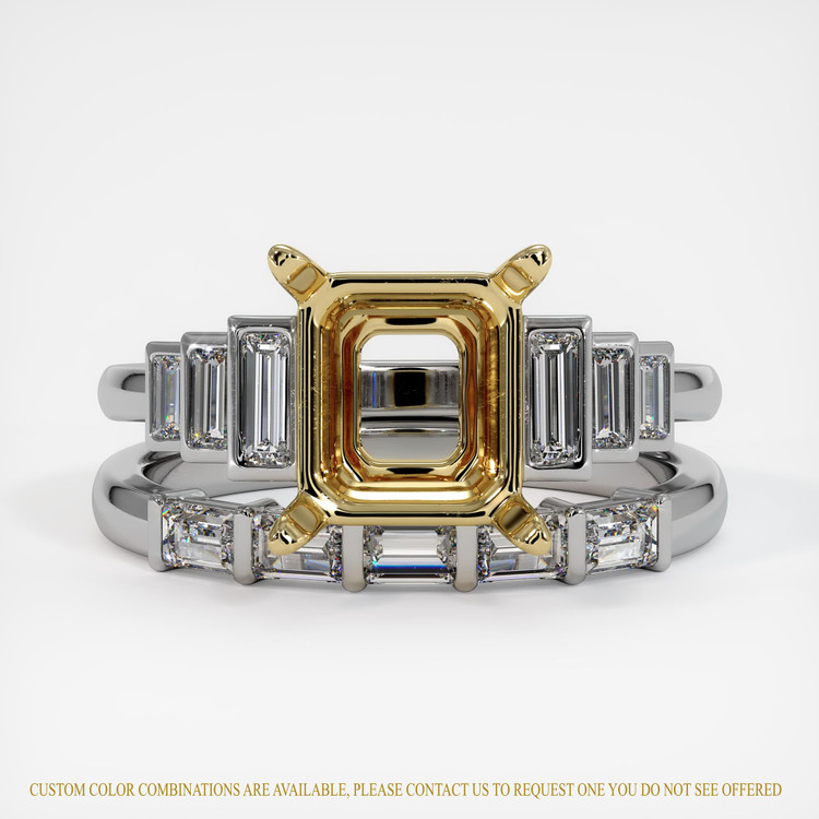 14K Yellow & White Antique Style Ring Setting