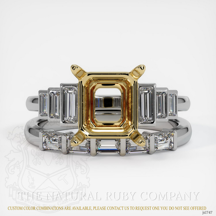 14K Yellow & White Antique Style Ring Setting