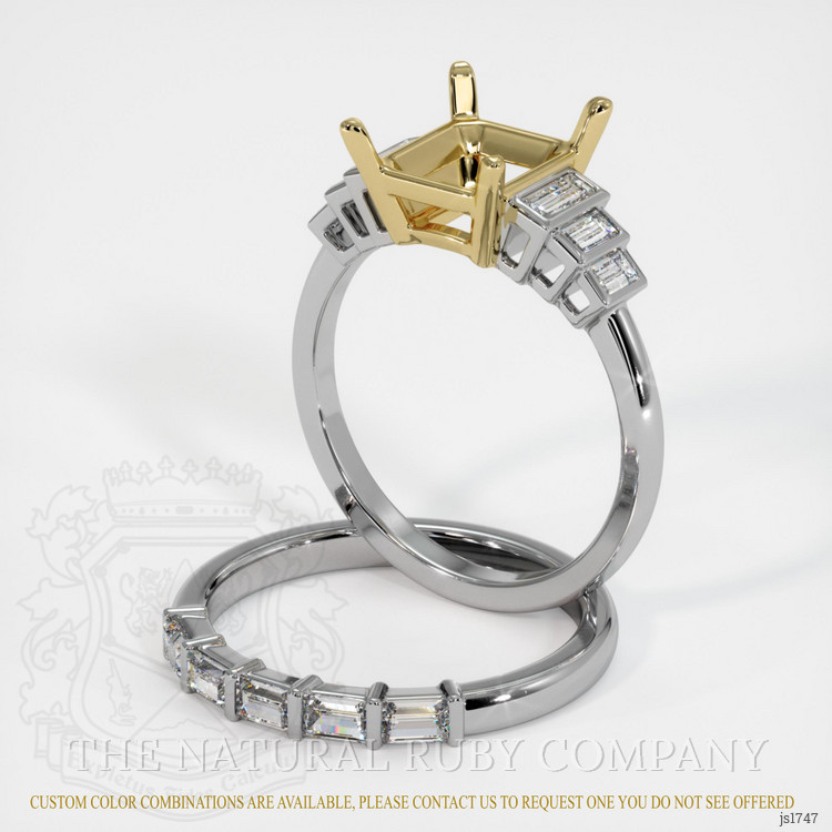 14K Yellow & White Antique Style Ring Setting