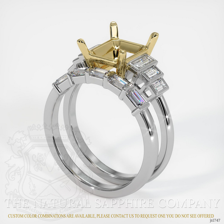 18K Yellow & White Antique Style Ring Setting