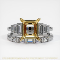 18K Yellow & White Antique Style Ring Setting Image