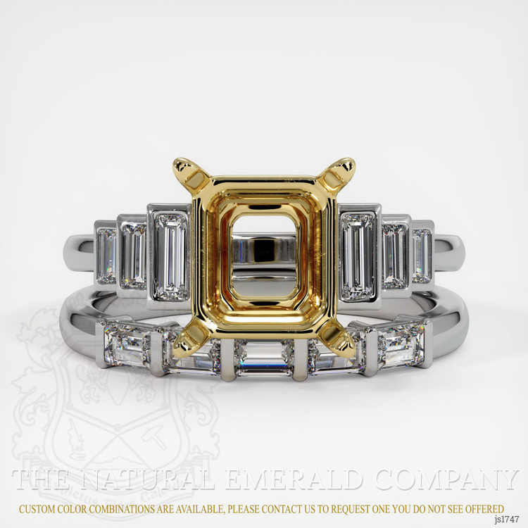 18K Yellow & White Antique Style Ring Setting