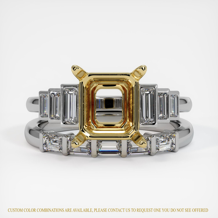 18K Yellow & White Antique Style Ring Setting