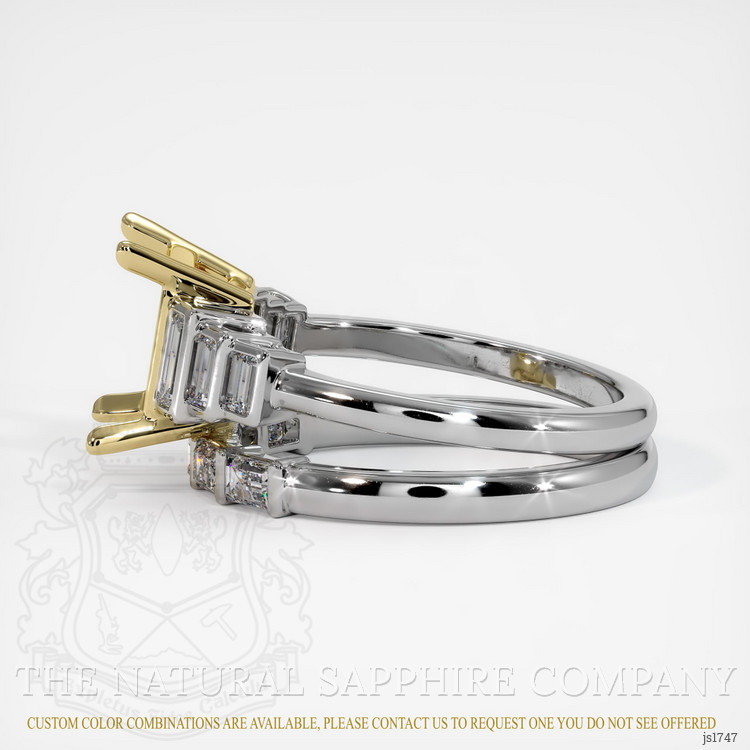 18K Yellow & White Antique Style Ring Setting