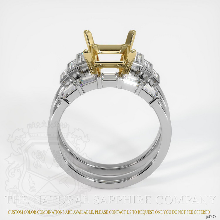 18K Yellow & White Antique Style Ring Setting