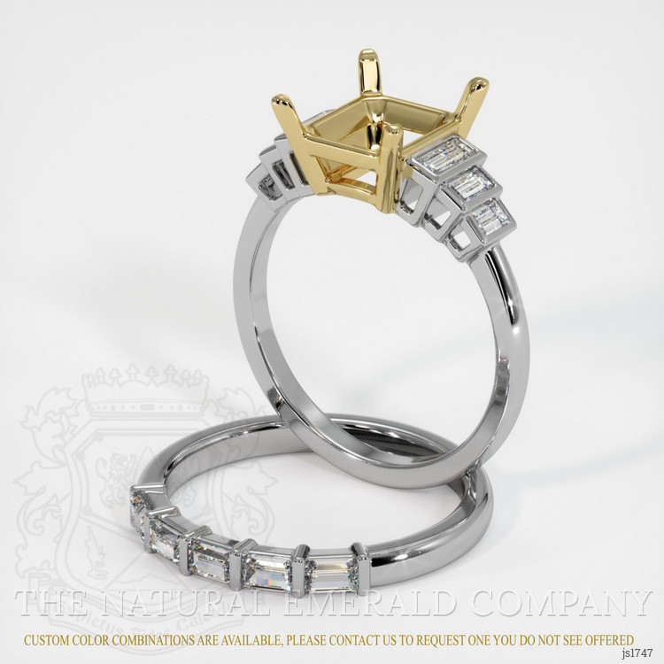 18K Yellow & White Antique Style Ring Setting