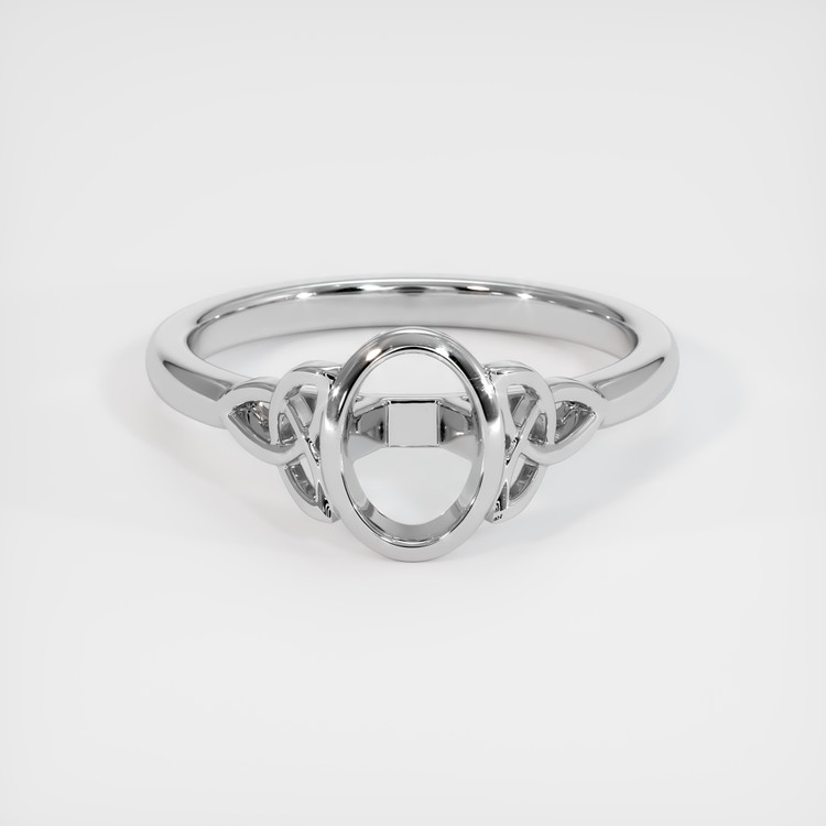 14K White Gold Bezel Ring Setting