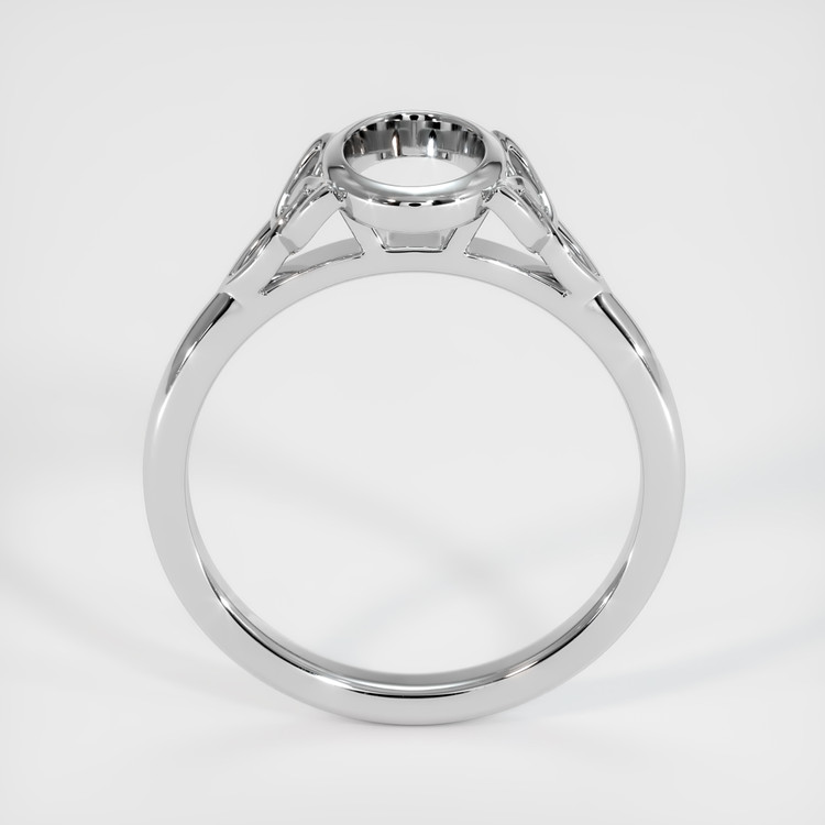 14K White Gold Bezel Ring Setting