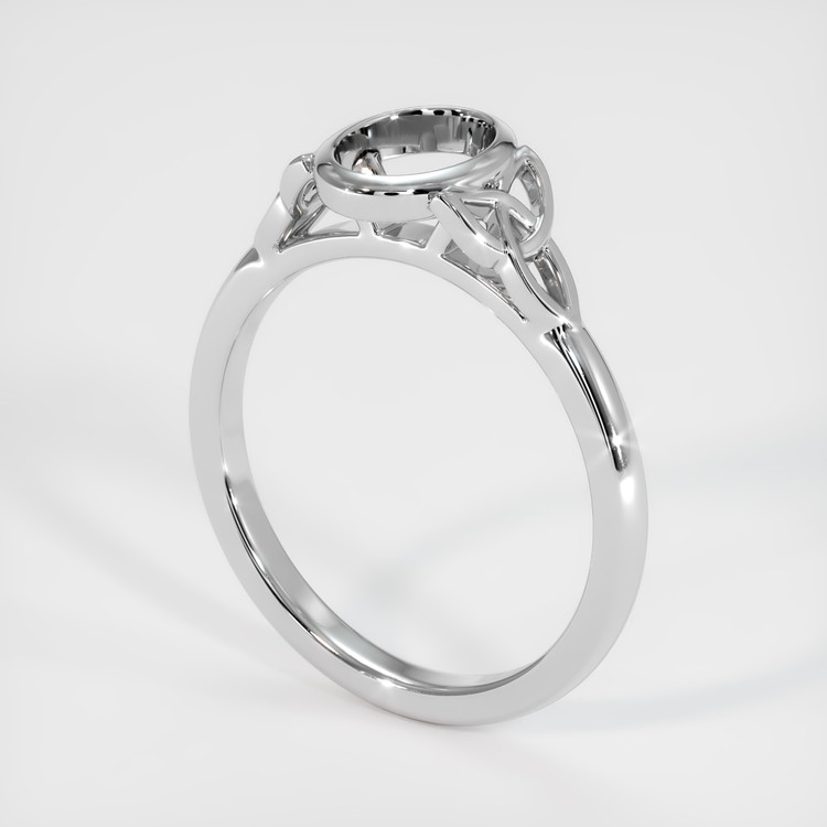 18K White Gold Bezel Ring Setting