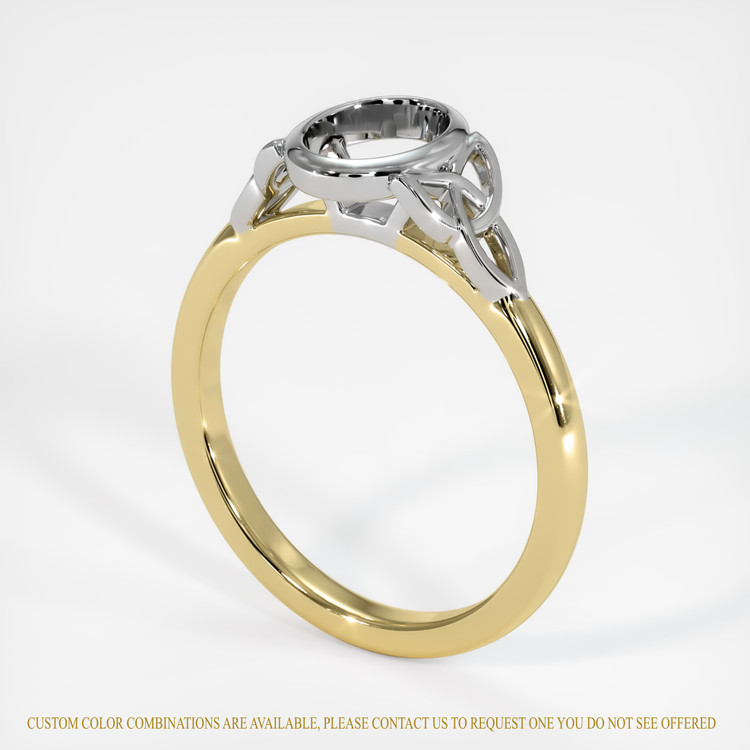 14K White & Yellow Bezel Ring Setting