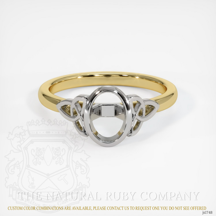 14K White & Yellow Bezel Ring Setting